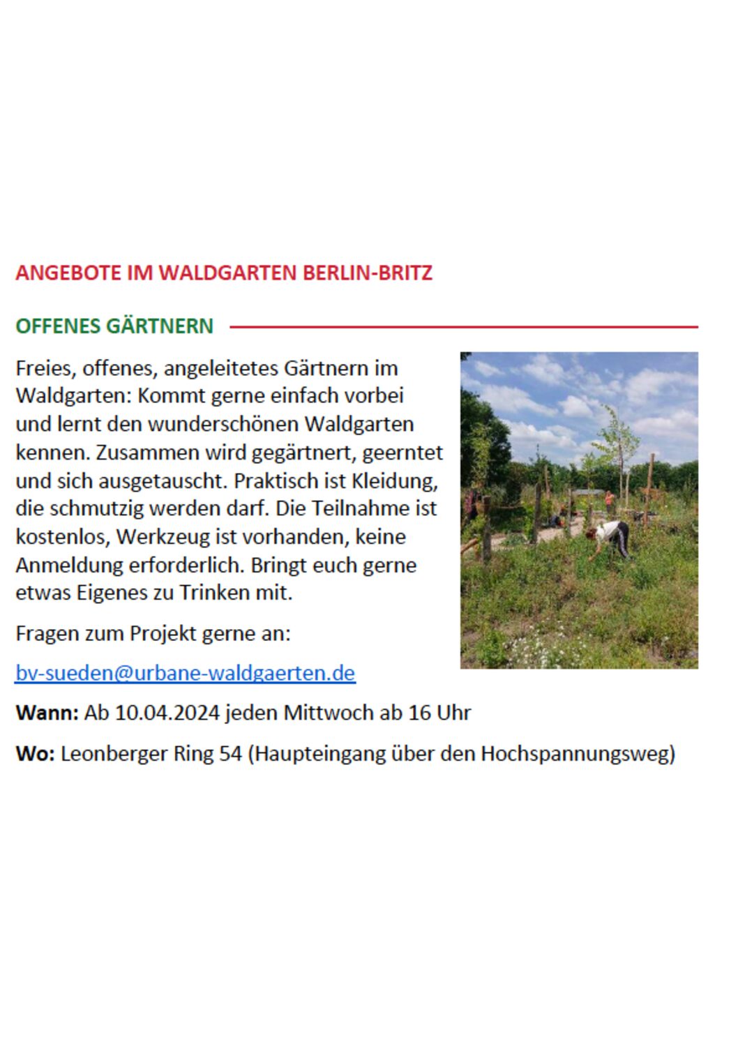 You are currently viewing  Im Waldgarten Berlin - Britz Offenes Gärtnern
