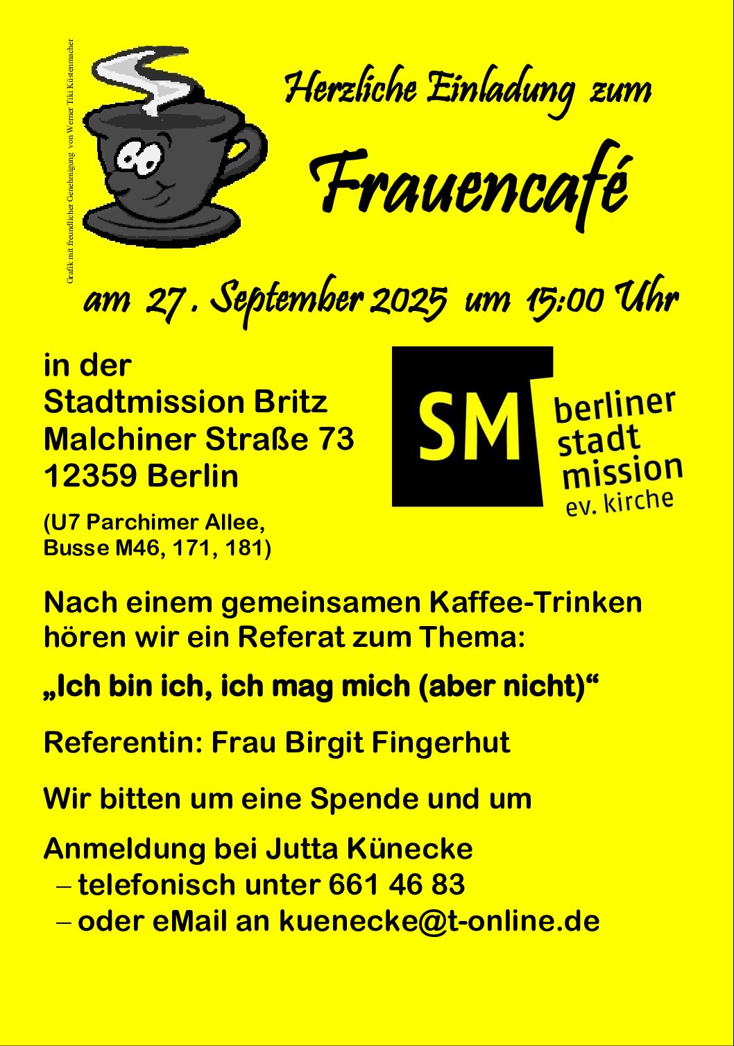 You are currently viewing  Frauencafé in der Stadtmission Britz