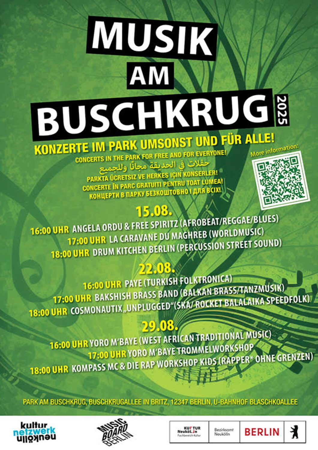 You are currently viewing  Musik am Buschkrug: Konzerte im Park umsonst und für alle!