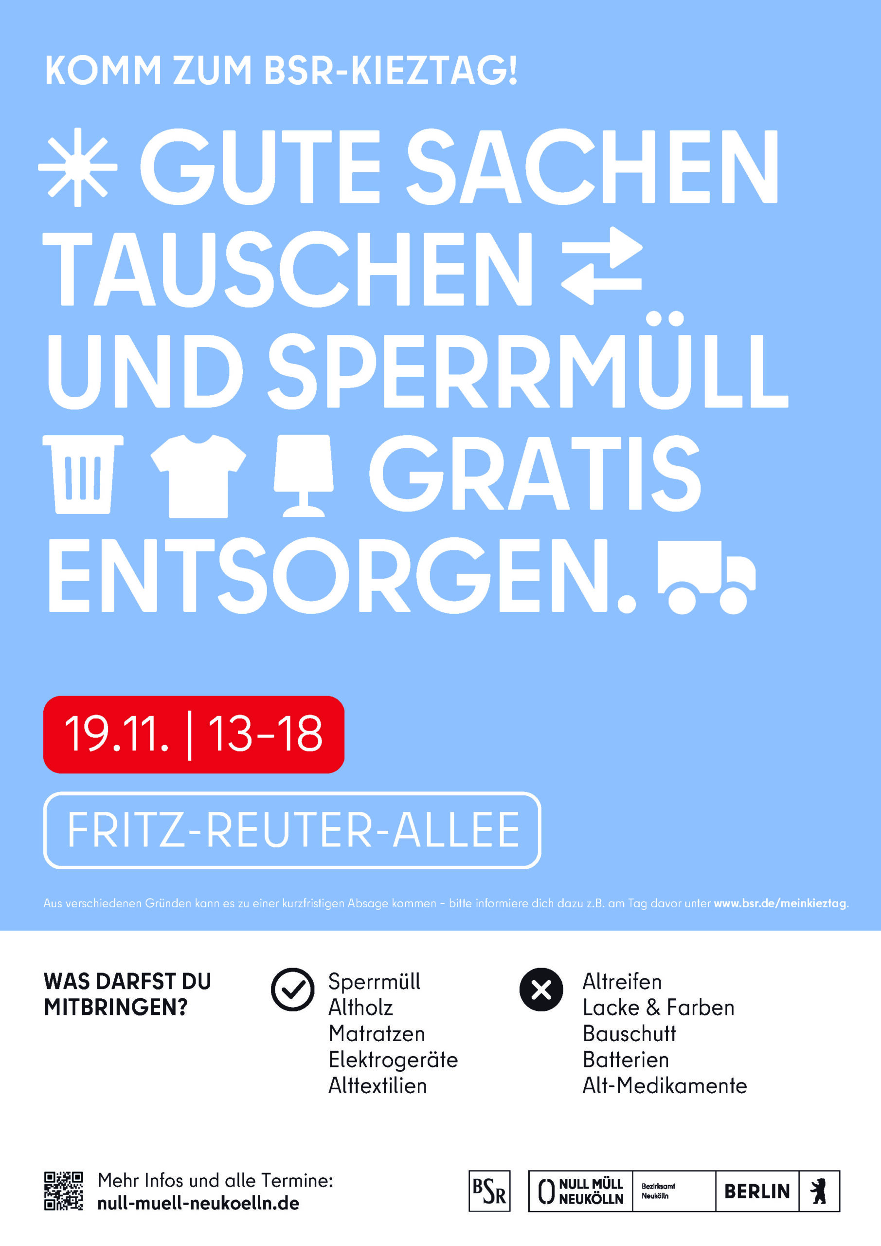 You are currently viewing  BSR Kieztag: Sperrmüll abladen, Fundstücke einladen in der Fritz-Reuter-Allee 44-48