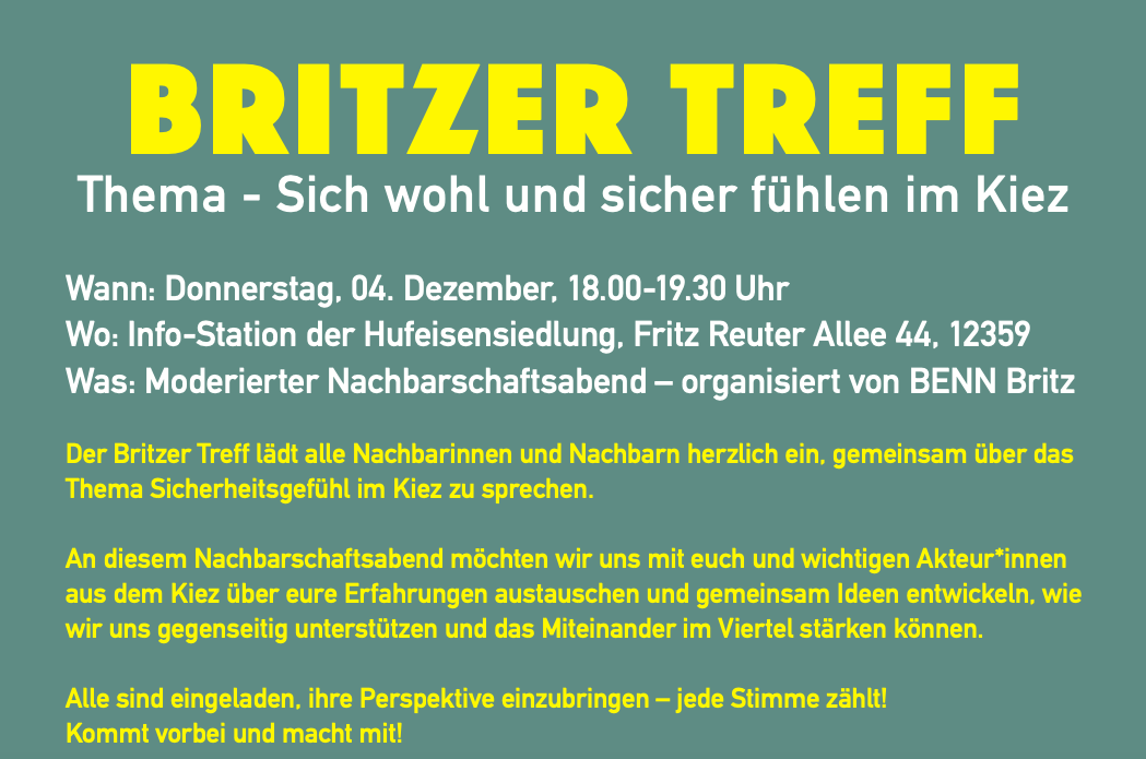 You are currently viewing Britzer Treff: Sich wohl und sicher fühlen im Kiez