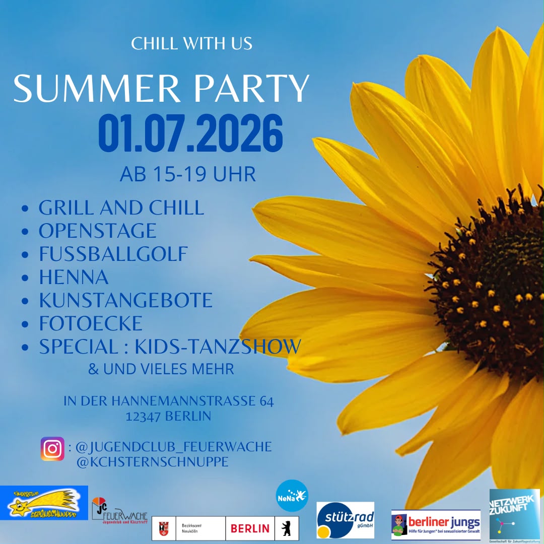 You are currently viewing  Sommerparty im Jugendclub Feuerwache
