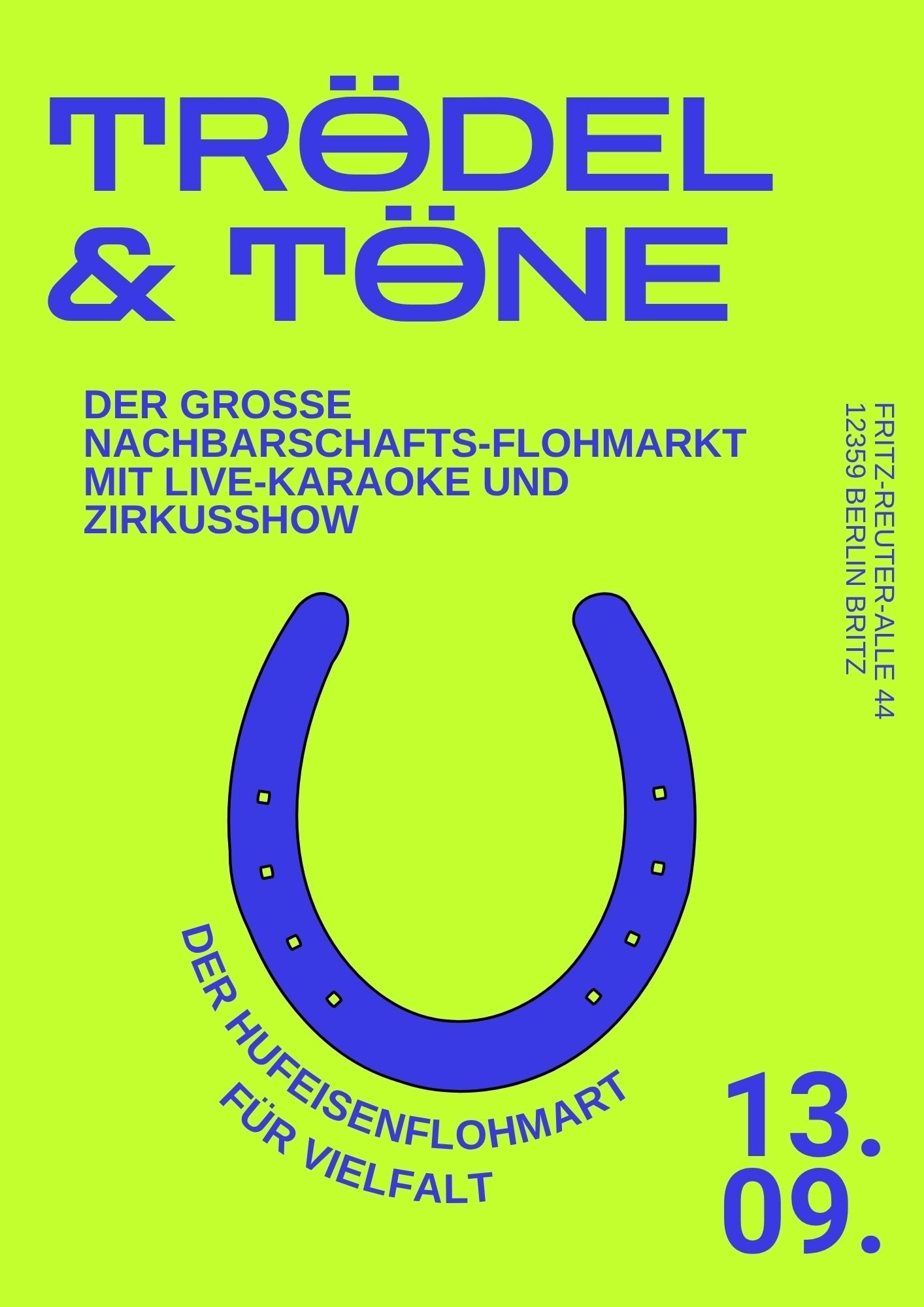 You are currently viewing  Kiezflohmarkt mit Zirkus und Karaoke-Show in der Hufeisensiedlung