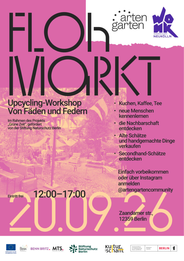 Flohmarkt und Upcycling-Workshop im ArtenGarten